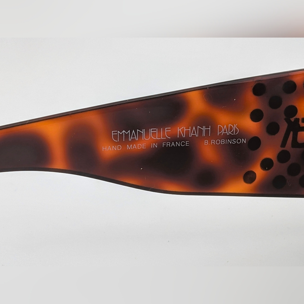 Emmanuelle Khanh Paris 1601-cl-18 Brown Tortoise Shell Frame Bronze Stud Vintage - Picture 3 of 9